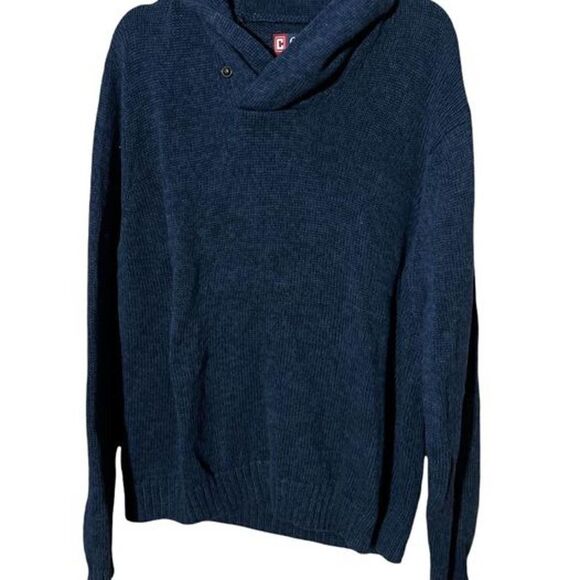 Chaps Navy Blue Long Sleeve Collared Mens Sweater XL - Picture 1 of 9